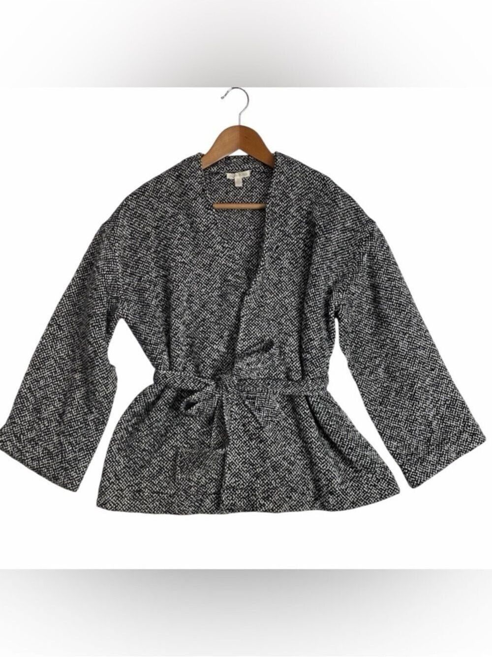 $328 EILEEN FISHER Boho Lagenlook Organic Cotton Jacket Size SMALL